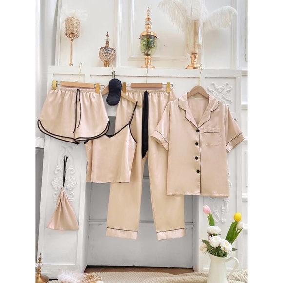 Manuela 6pcs Satin Pajama Set - Picture 5 of 6